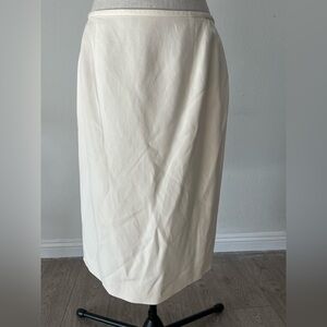 Travis Ayers Silk and Linen Ivory Pencil Skirt